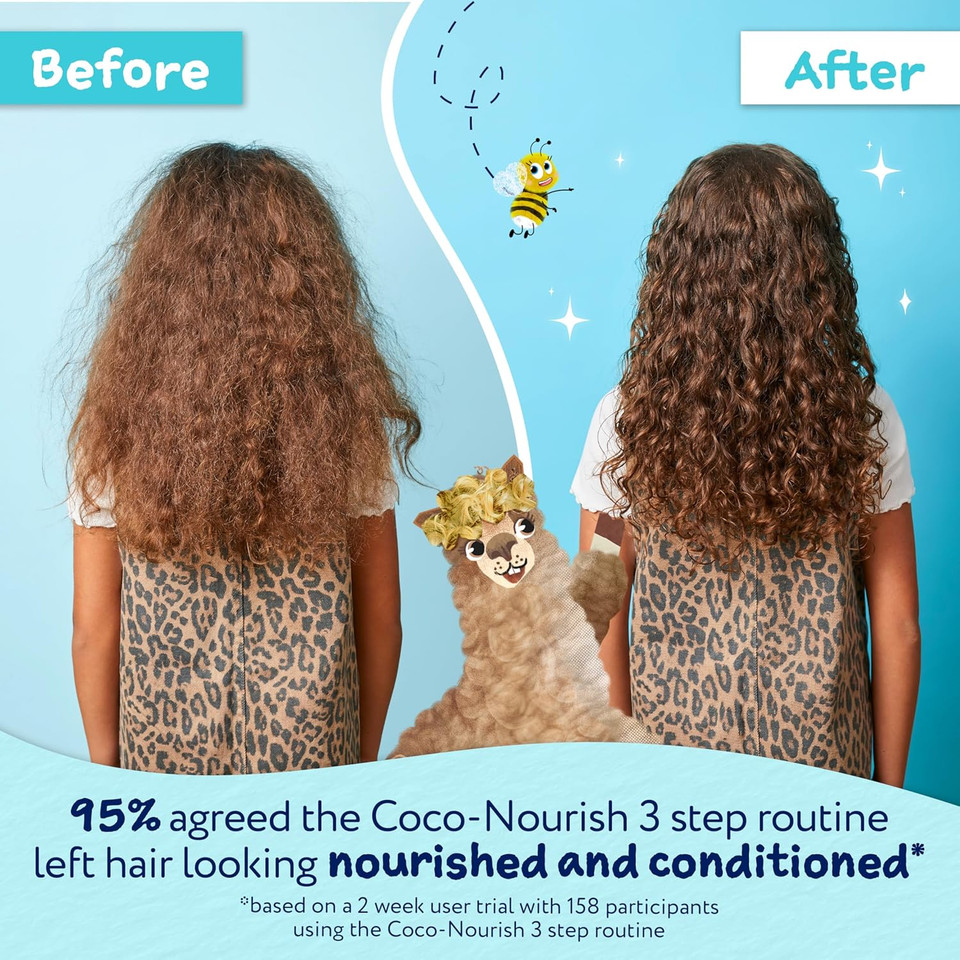 Childs Farm Kids Coco-Nourish Hair Regime Bundle |Tear Free Coconut Shampoo (250ml), Conditioner (250ml) and Leave-in Conditioner Spray (100ml) | Suitable for Dry, Curly and Coily Hair - 3 Pack