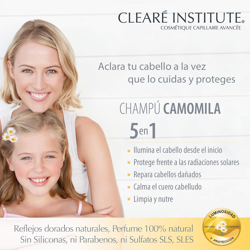 Clearé Institute | Chamomile Shampoo | Cleans, Nourishes and Nourishes | Golden Highlights and Radiance | 98% England Natural, Free from Parabens, Silicone and Sulphates, SLS, for the Whole Family Clearé Institute | Chamomile Shampoo | Cleans, Nourishes and Nourishes | Golden Highlights and Radiance | 98% England Natural, Free from Parabens, Silicone and Sulphates, SLS, for the Whole Family