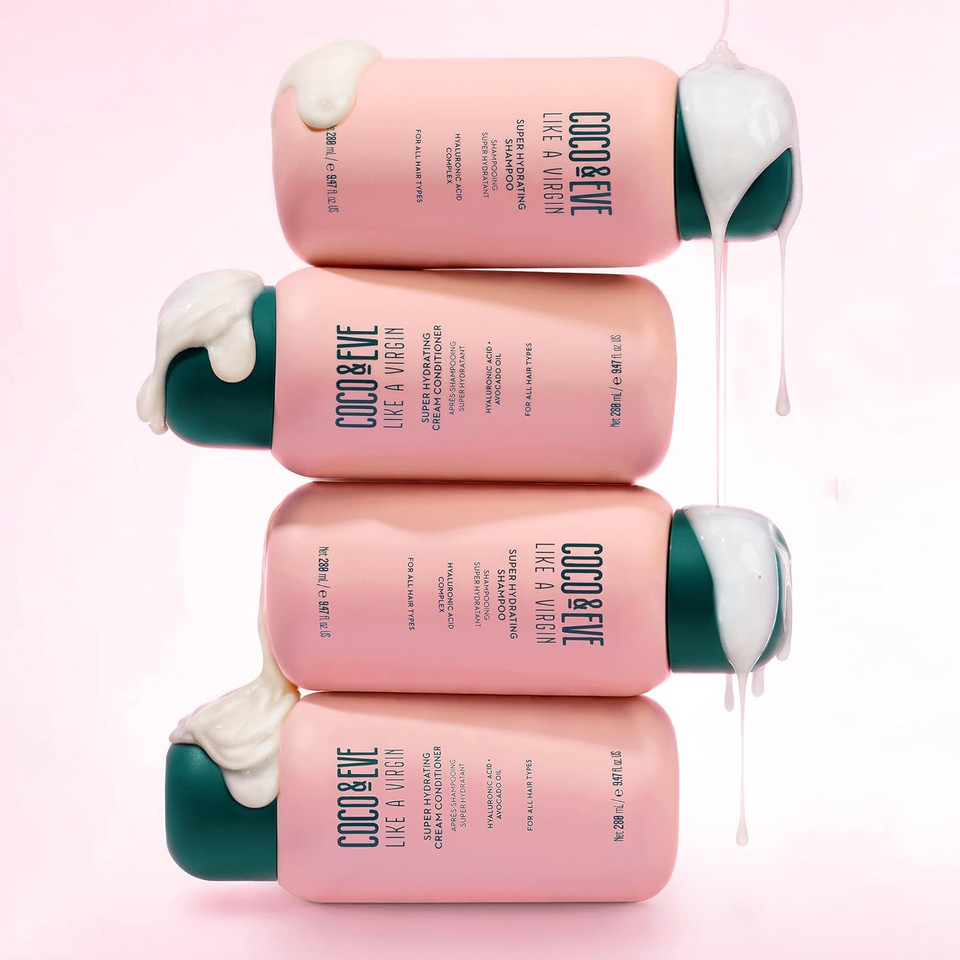 Coco & Eve Like A Virgin Shampoo & Conditioner Bundle Kit - Natural, Sulfate free Hair Care with Argan Oil, Coconut and Avocado Oil | For Dry Damaged, Color Treated Hair | Anti Frizz