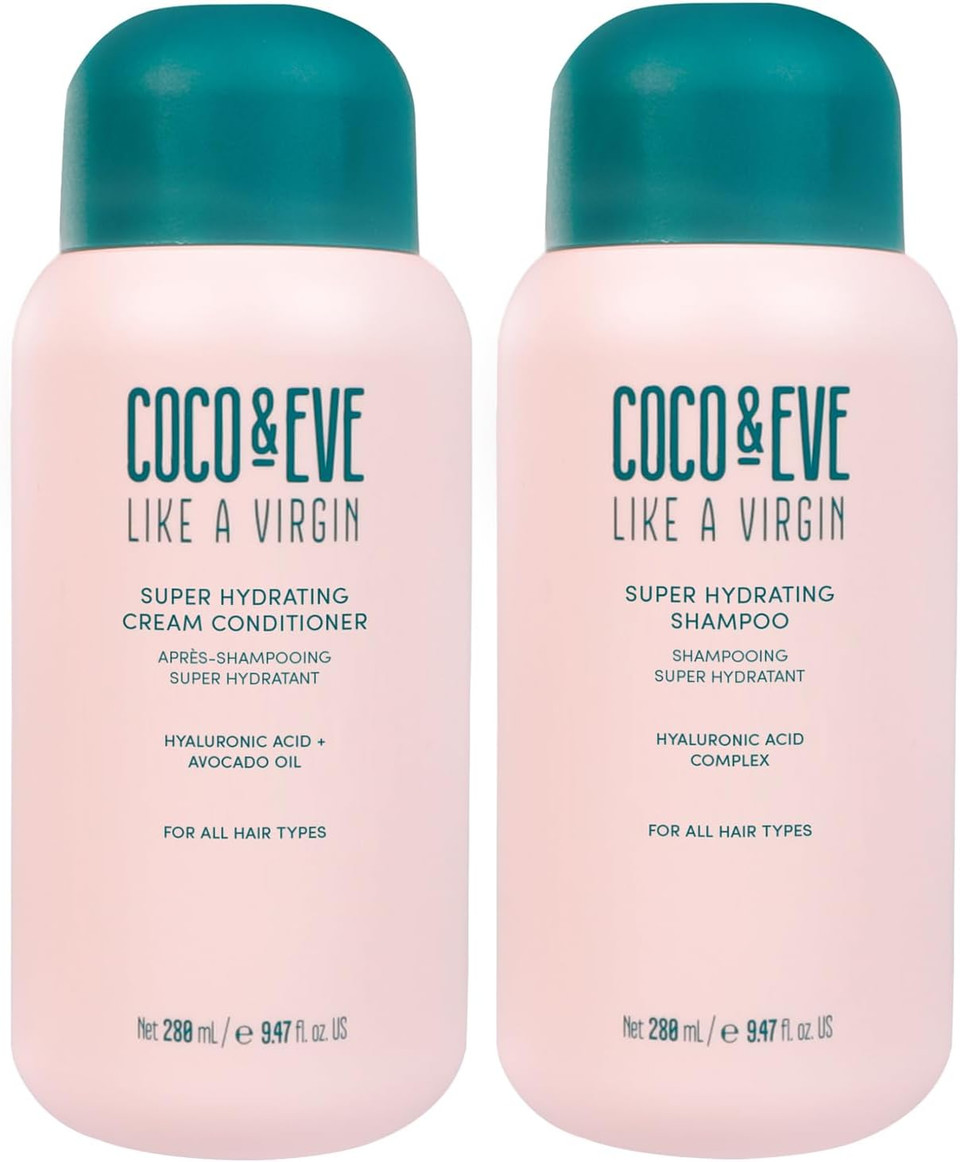 Coco & Eve Like A Virgin Shampoo & Conditioner Bundle Kit - Natural, Sulfate free Hair Care with Argan Oil, Coconut and Avocado Oil | For Dry Damaged, Color Treated Hair | Anti Frizz