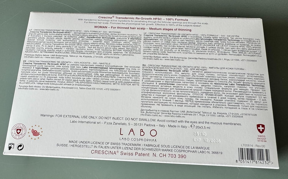 CRESCINA HFSC TRANSDERMIC technology ampoules for hair regrowth, 500, N 20