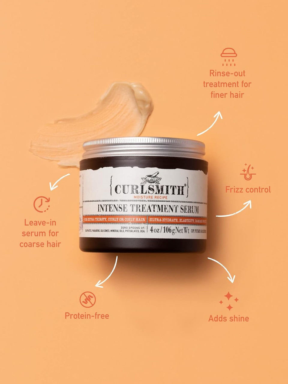 Curlsmith - Intense Treatment Serum - Vegan Hair Butter for Curly and Coily Hair (115g)
