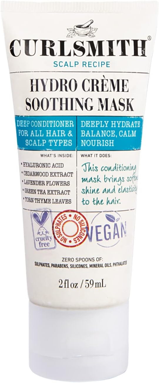 Curlsmith - Hydro Crème Soothing Mask - Vegan Soothing Deep Conditioner for any Hair Type, Encourages Growth (59ml)