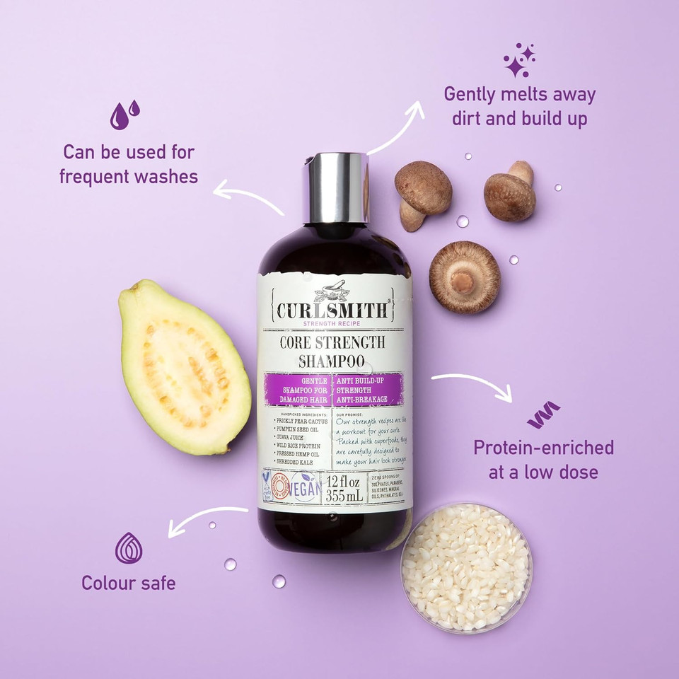 Curlsmith  Core Strength Shampoo, Gentle Protein-Rich for Frequent Use (355ml)