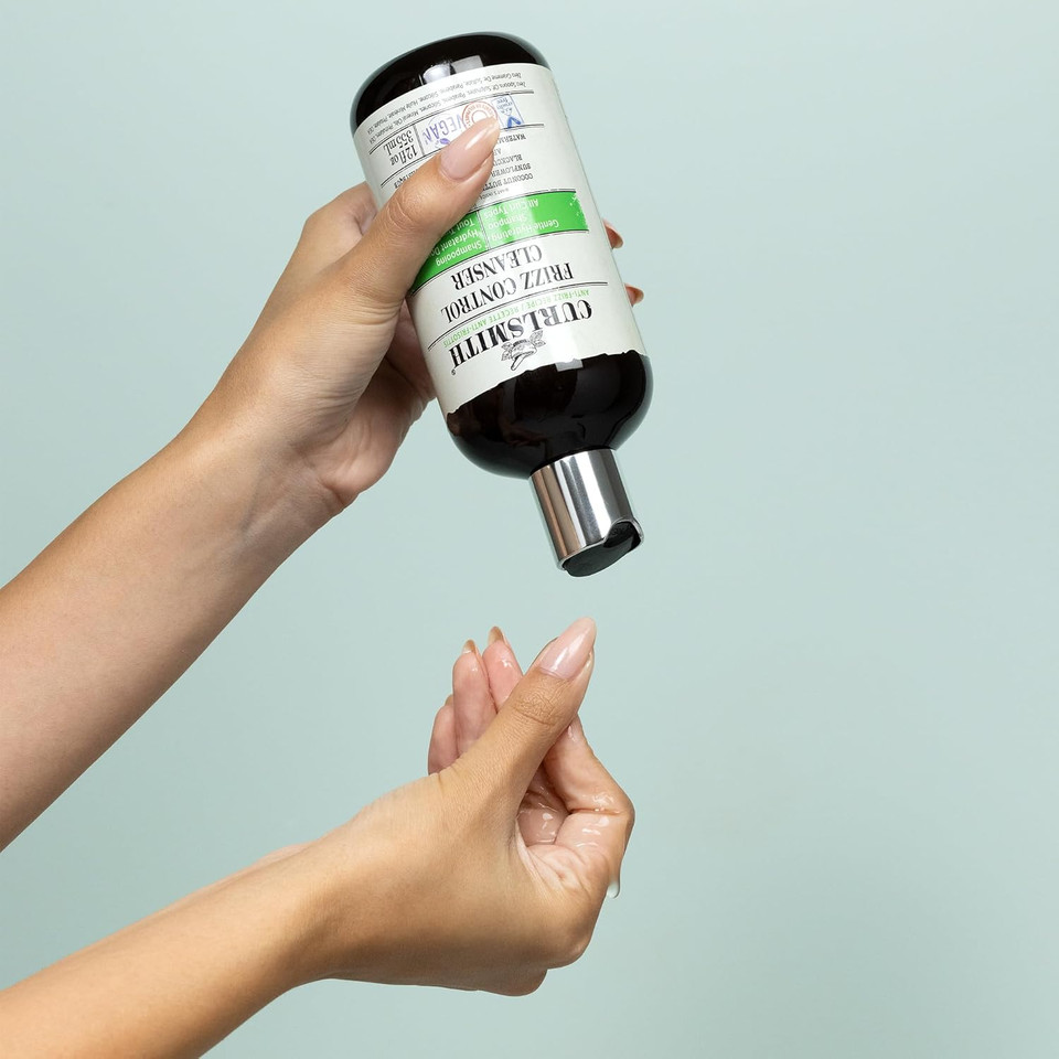 CURLSMITH - Frizz Control Cleanser, Gentle Hydrating Hair Shampoo, for All Curl Types, Long Lasting Frizz Control, Vegan (355ml/12 fl oz)