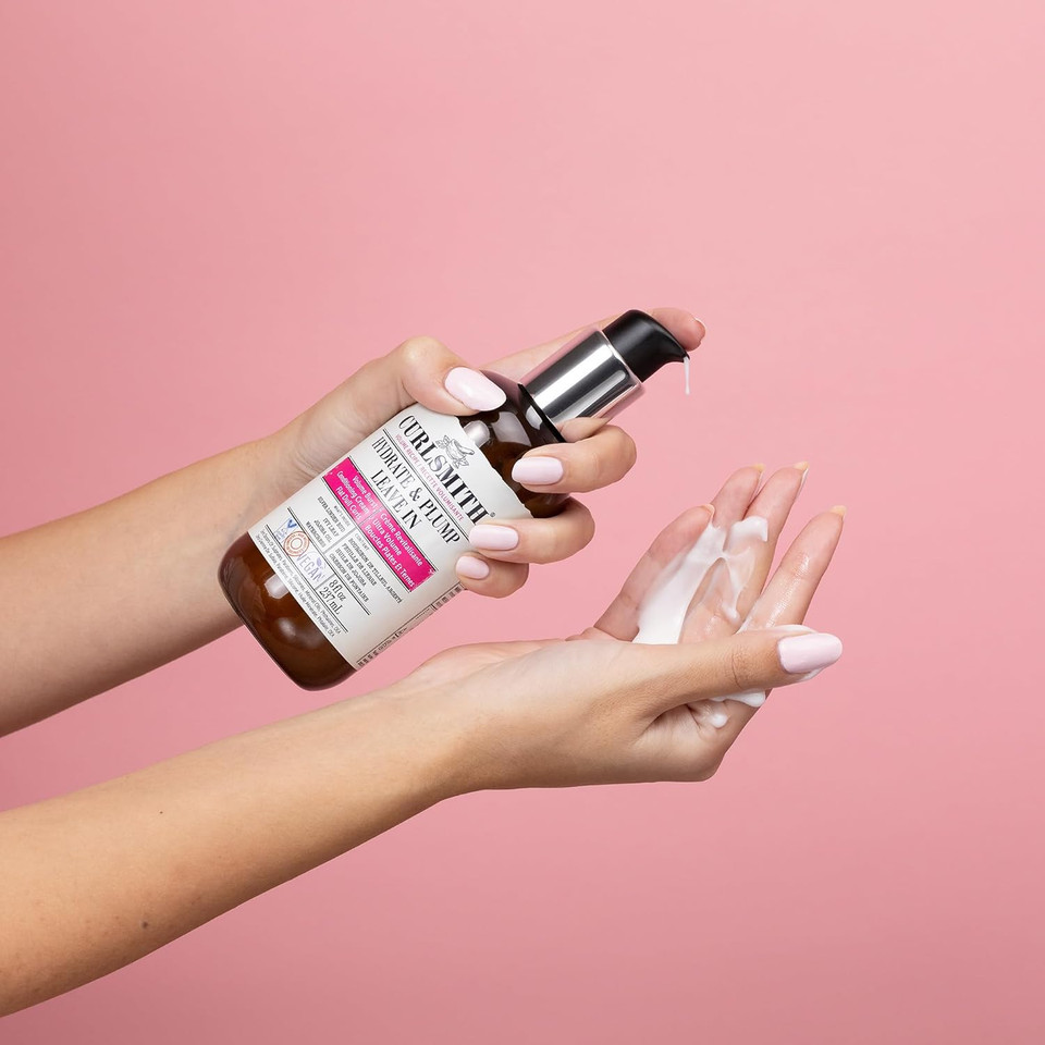 Curlsmith - Hydrate & Plump Leave In Hair Conditioner, Volumizing and Nourishing for Wavy, Curly or Coily Hair, Vegan (237ml/8fl oz)