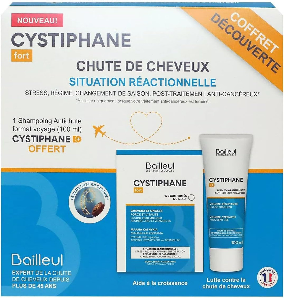 Cystiphane Pack Hair And Nails 120 Tablets Anti Fall Shampoo 200ml