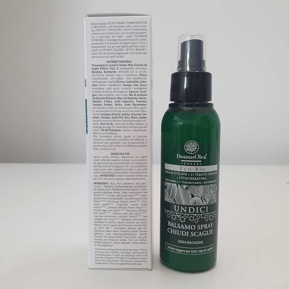 Domus Olea Toscana Conditioner Spray, heals patches of dry skin, Ideal for Normal or Seborrheic-Prone Skin and Hair, Leave-In Formula, 100 ml