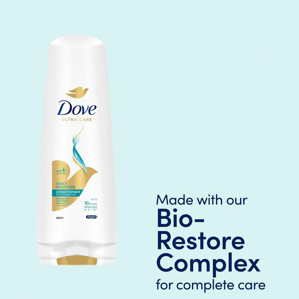 Dove Ultra Care Daily Moisture Shampoo 400ml & Conditioner 350ml Set | Moisturizing Hair Care for Smooth, Resilient Hair | for Everyday Care