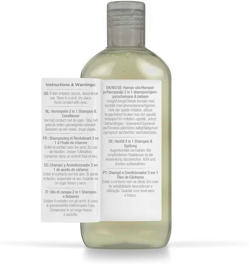 Dr Organic Hemp Oil 2 in 1 Shampoo & Conditioner, Fine Hair, Fine Hair, Mens, Womens, Natural, Vegan, Cruelty-Free, Paraben & SLS-Free, Certified Organic, 265ml, Packaging may vary (Pack of 2)