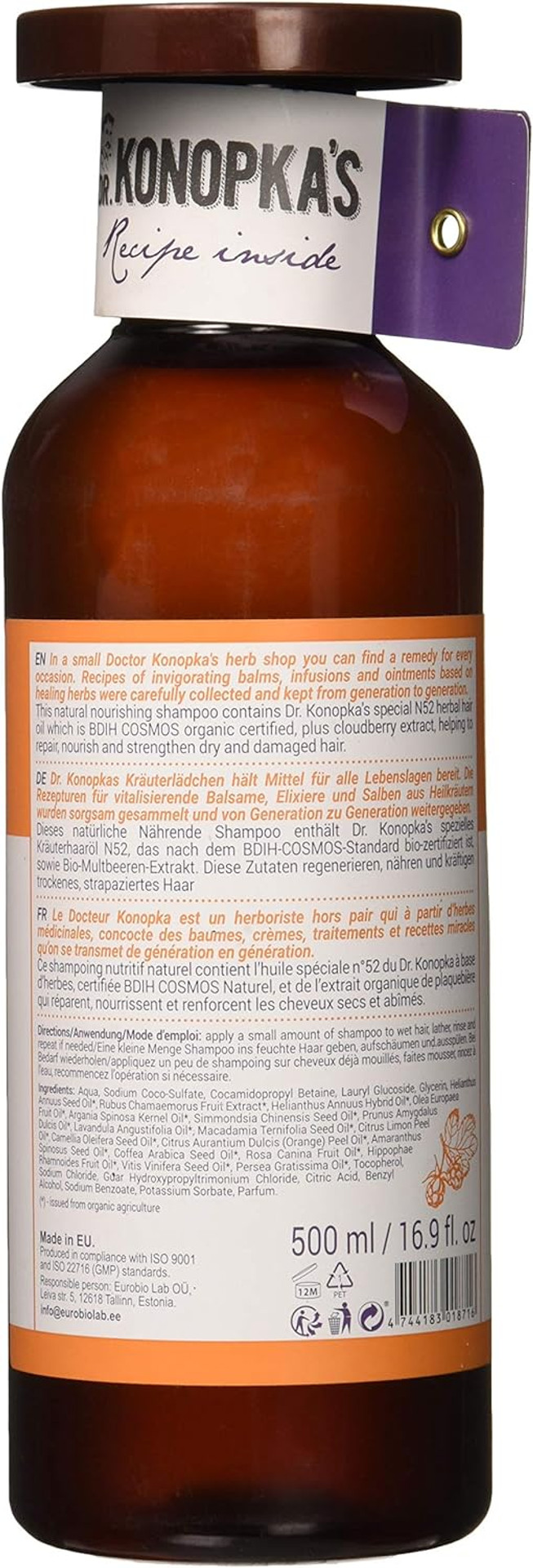 Dr.Konopka's Nourishing Shampoo, 500 ml