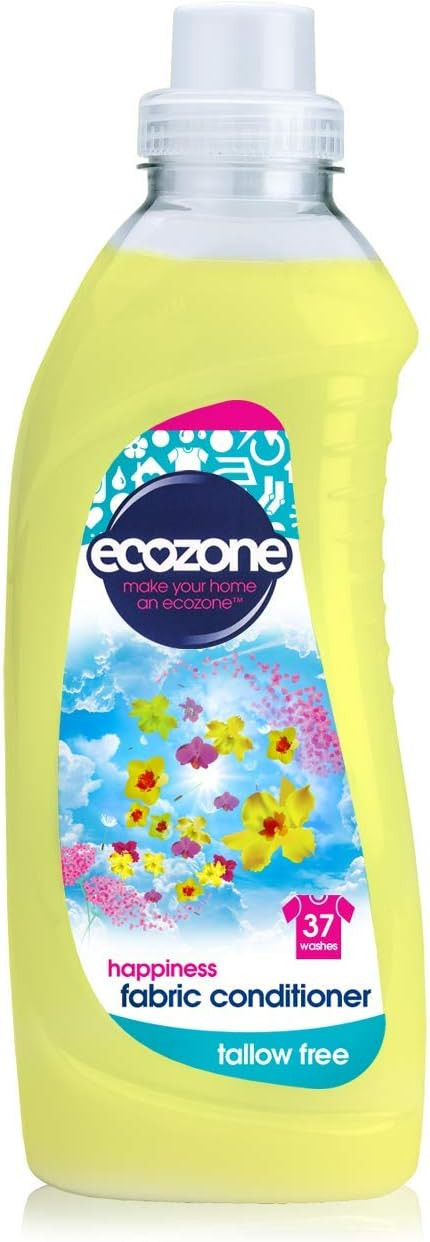Ecozone Concentrated Happiness Fabric Conditioner | Tallow Free | 37 Washes, 1L