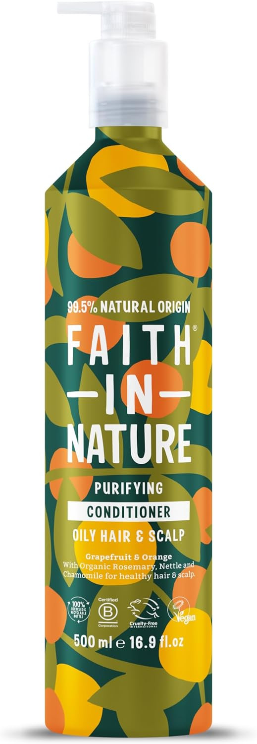 Faith In Nature 500ml Metal Bottle Natural Shea & Argan Conditioner, Moisturising for Curly Hair & Dry Scalp, Vegan & Cruelty Free, No SLS, Silicones or Parabens