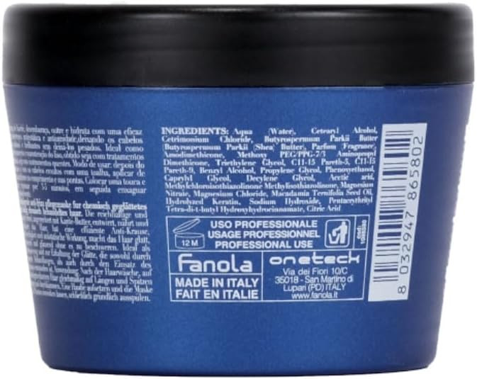 Fanola Keraterm Mask, Anti-Frizz Hair Mask Treatment to Detangle, Nourish and Hydratate for Smooth, Shiny and Silky Hair, 300