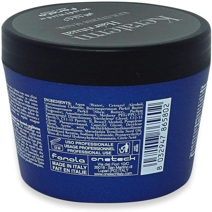 Fanola Keraterm Mask, Anti-Frizz Hair Mask Treatment to Detangle, Nourish and Hydratate for Smooth, Shiny and Silky Hair, 1000