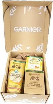 Garnier Ultimate Blends Strengthening Honey Treasure Set 3pc - Conditioner, Shampoo Bar, Stoage Box