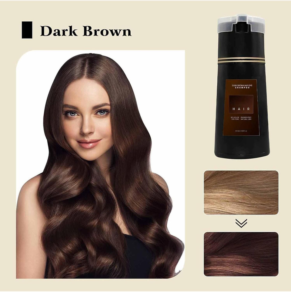 Polar Hair Dye Shampoo, Polar Haircare Hair Instant Dye Shampoo, Natural Color for Women & Men (Black)