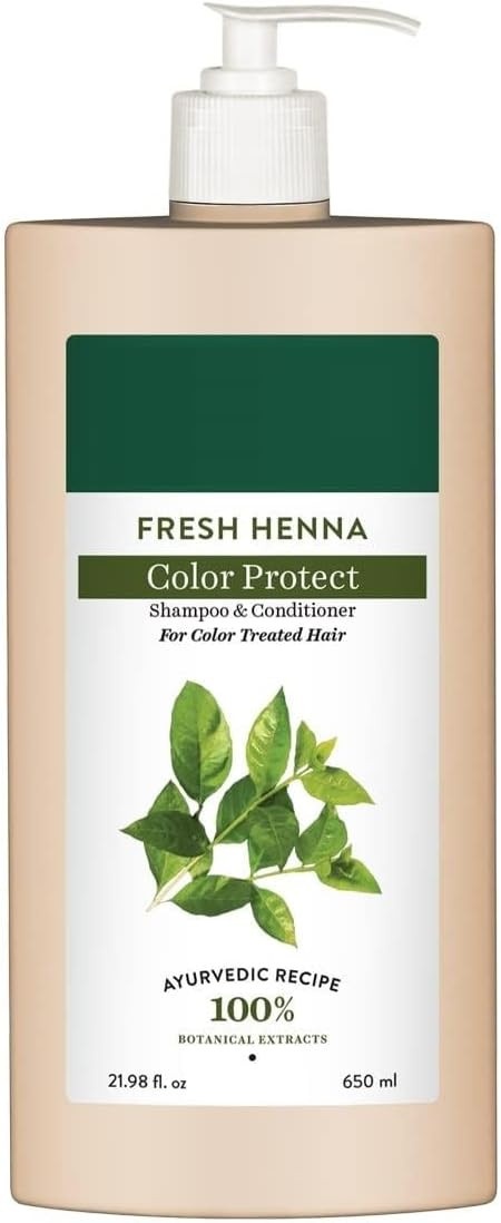 Bio Henna Leaf Fresh Texture Shampoo & Conditioner | Enhances Hair Texture & Adds Natural Volume | Strengthens & Softens Hair | 100% Botanical Extracts | Suitable for All Hair Types | 650ml