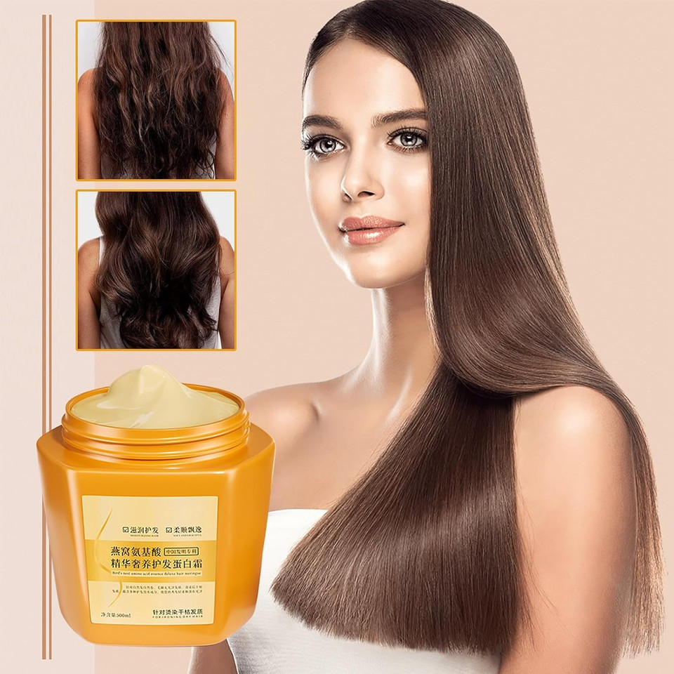 Amino Acid Essence Luxury Nourishing Hair Protein Cream, Birds Nest Hair Cream, Moisturizing Repair Hair Care Conditioner, Deep Conditioner For Dry, Frizzy And Damaged Hair (3)