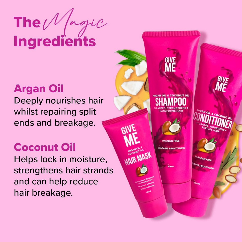Give Me Cosmetics, Shampoo and Conditioner Sets, for Greasy Hair, with Mask, Mango & Passion Fruit, Paraben Free, Haircare Gift Set for Teenage Girls Women