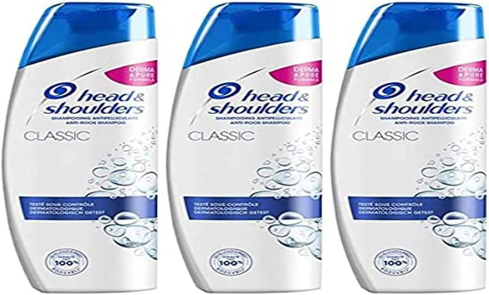 Head & Shoulders, Classic Anti-Dandruff Moisturising Shampoo, Cleans and Moisturizes Your Hair and Scalp, Pack of 3 x 500 ml