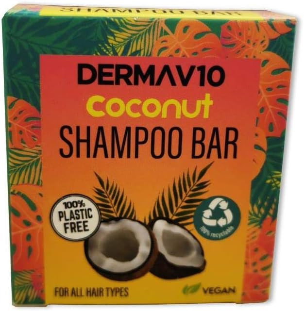 Derma V10 Coconut Shampoo Bar, Pack of 2