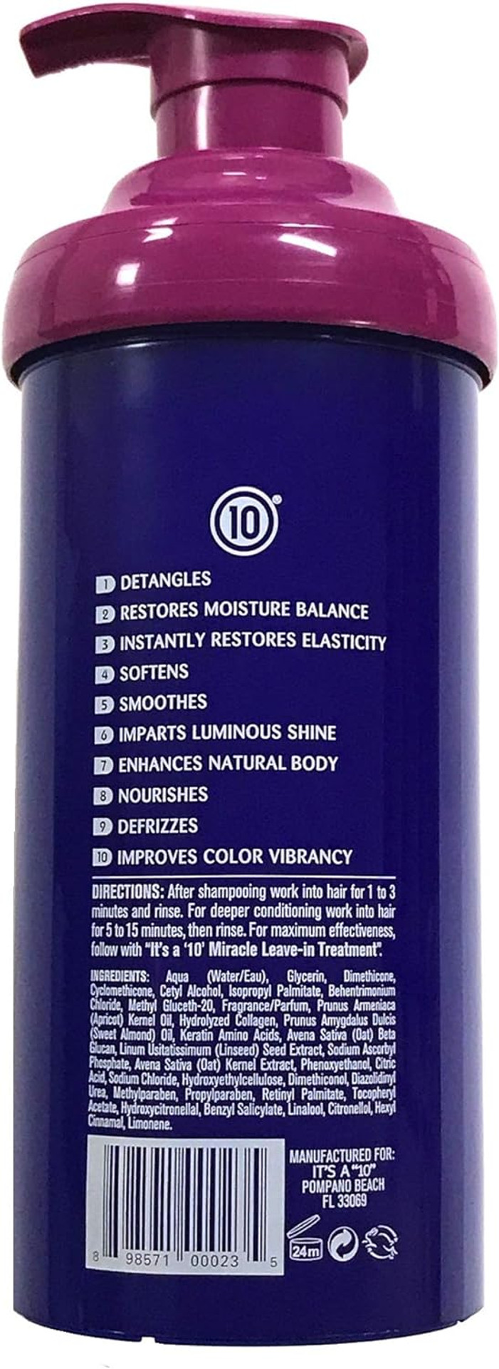 Its a 10 Haircare - Miracle Hair Mask, Conditioning Treatment, For Dry and Damaged Hair, Nourishing and Smoothing, 517ml