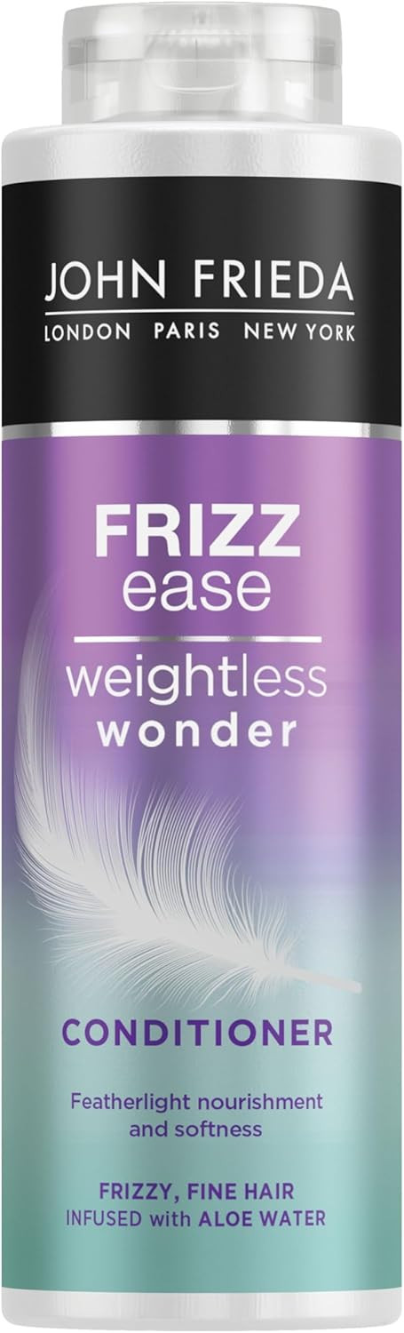 John Frieda Weightless Wonder Conditioner for Frizzy, Fine Hair with Aloe Water 500ml, Nourishing Conditioner for Fine, Frizzy, Dry Hair