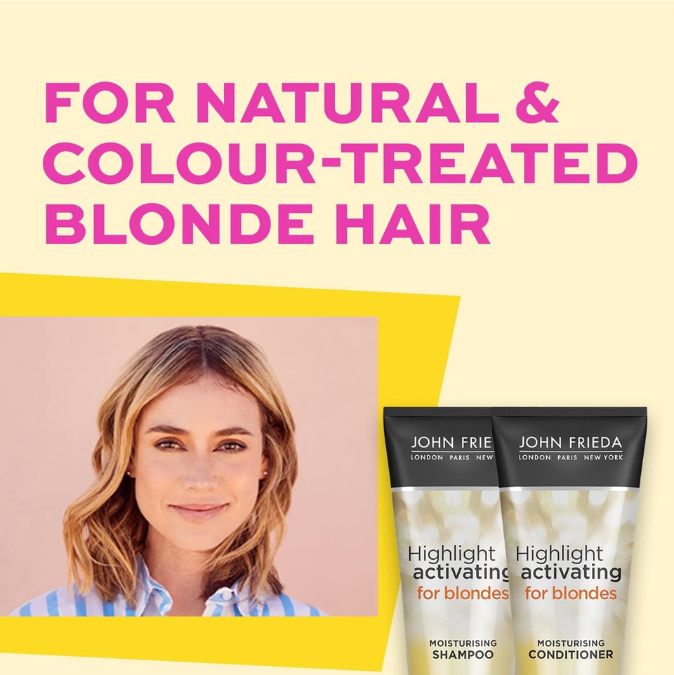 John Frieda Highlight Activating For Blonde Hair, Citrus, Moisturising Shampoo, 250 ml (Pack Of 2) John Frieda Highlight Activating For Blonde Hair, Citrus, Moisturising Shampoo, 250 ml (Pack Of 2)