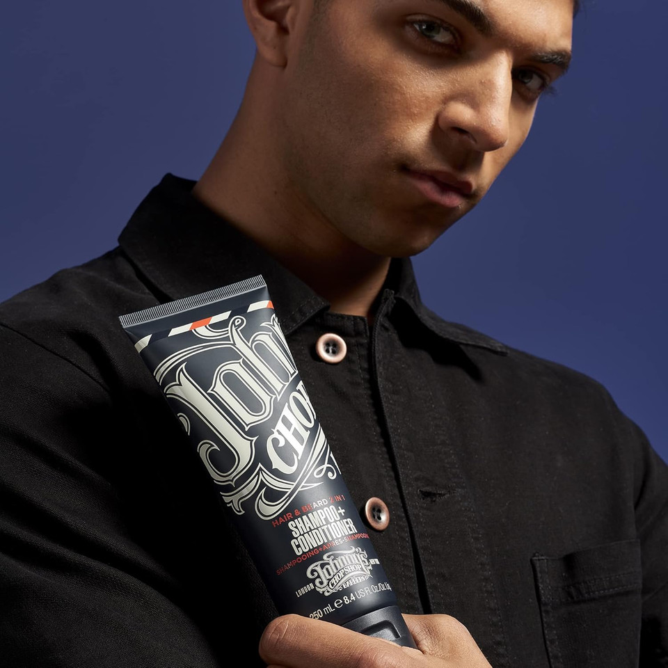 Johnny's Chop Shop - Born Lucky 2 in 1 Shampoo & Conditioner, Daily Hair Care for Men, (250ml) Pack of 1