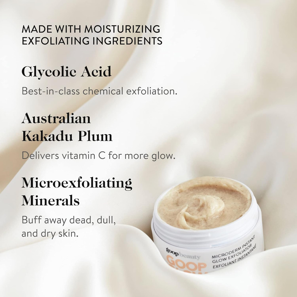 goop Beauty Microderm Exfoliator | Physical & Chemical Exfoliant to Smooth Skin Texture | Exfoliating Minerals & Glycolic Acid | At-Home Microdermabrasion | Silicone & Paraben Free | 0.5 fl oz