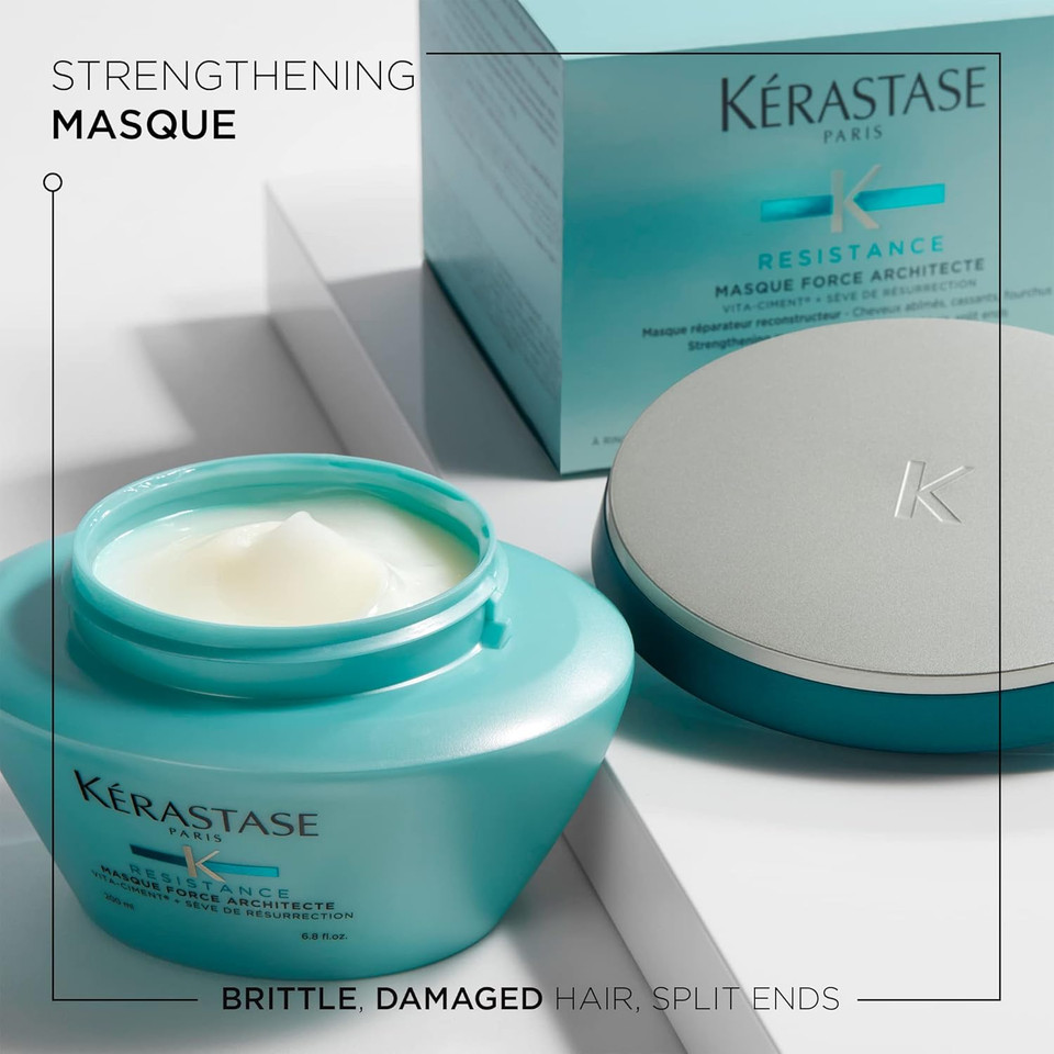 Kérastase Resistance, Strengthening Mask, For Extremely Dry & Damaged Hair, With Vita-Ciment, Masque Force Architecte, 200ml
