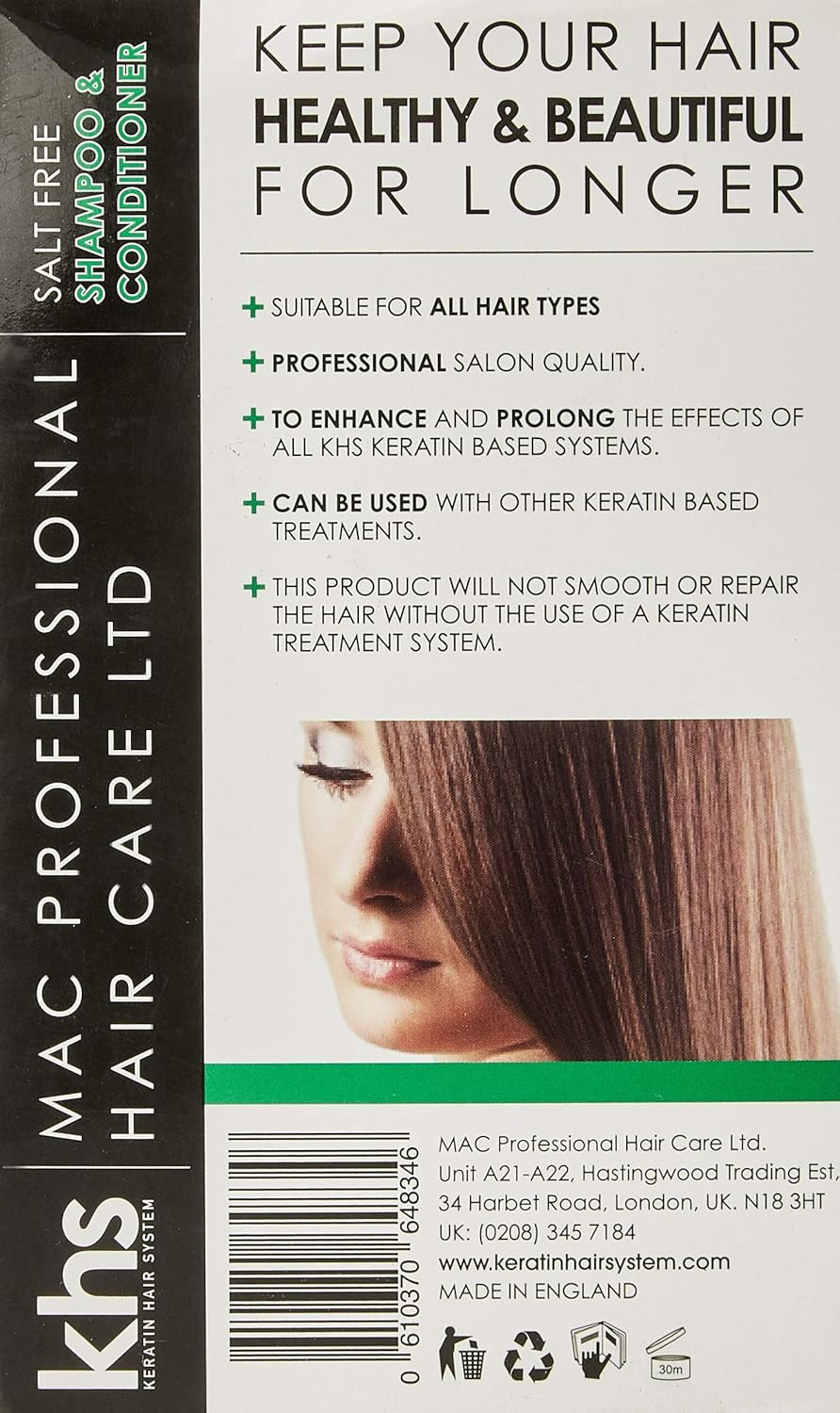 Keratin Hair System Aftercare Salt Free Shampoo and Conditioner