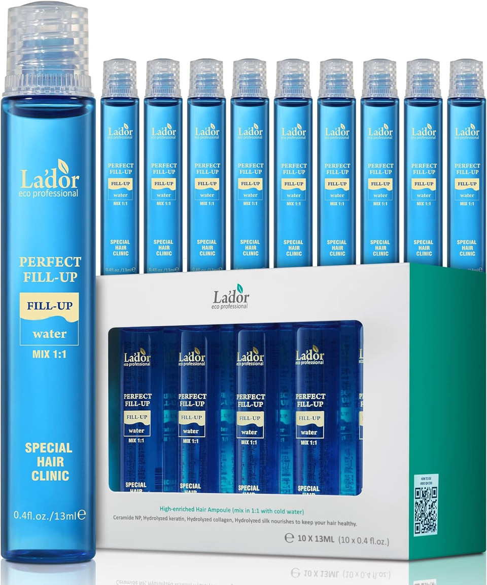 Lador Perfect Hair Fill-Up, Pack of 10 | The Original, Intensive Korean Hair Treatment for Damage from Dryness, Perms, Dyes and Heat