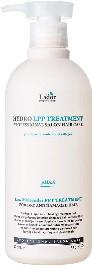 LA'DOR Hydro LPP Treatment Hair Conditioner Collagen Silk Protein Hair Pack 530 ml pH 5.5 Intensive Care Dry Damaged Colored Perm Thinning Jojoba Oil Without Silicones