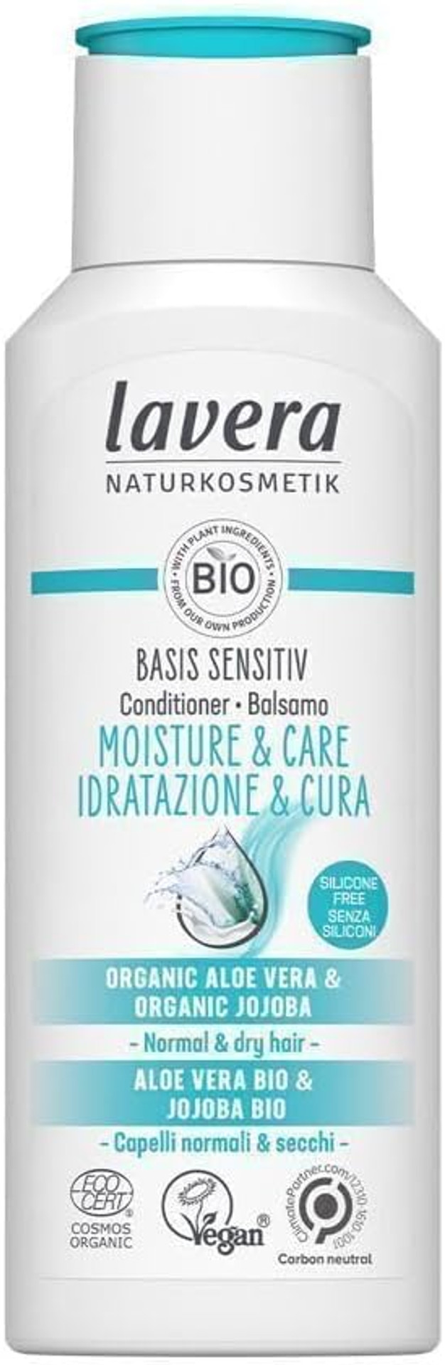 lavera Conditioner Basis Sensitiv Moisture and Care  Moisturising Conditioner  Hair Care  Natural Cosmetics  Vegan  Certified  200ml, 110441