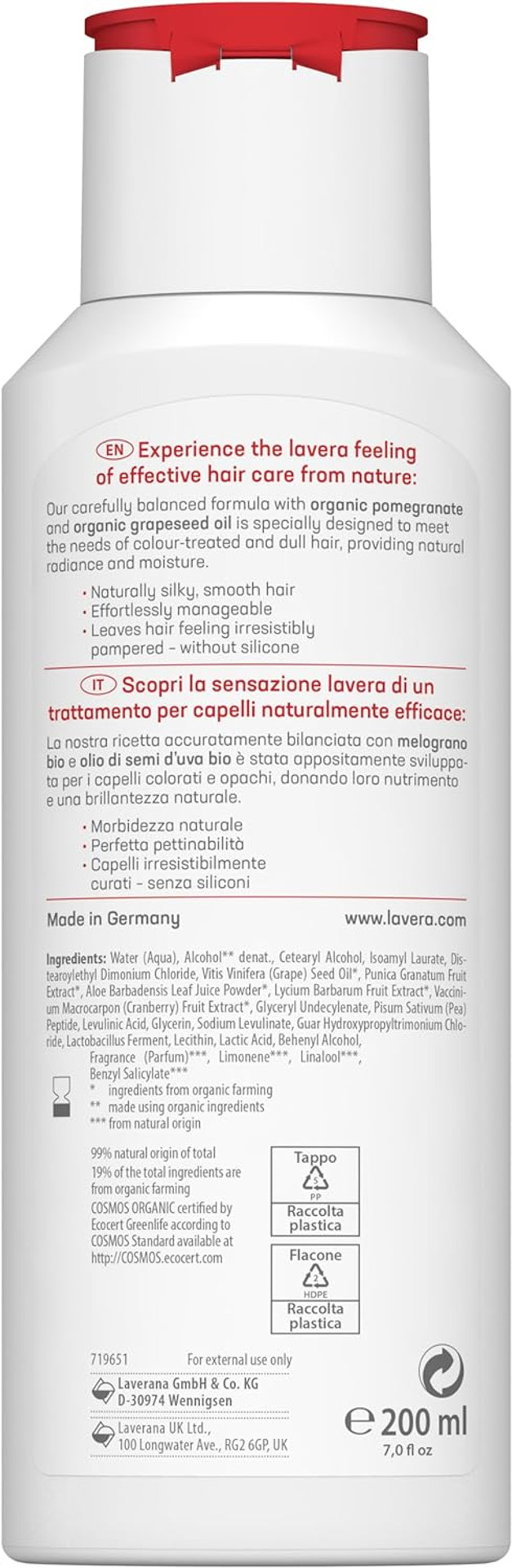 lavera Conditioner Colour and Care  Radiant Colour Conditioner  Hair Care  Natural Cosmetics  Vegan  Certified  200ml lavera Conditioner Colour and Care  Radiant Colour Conditioner  Hair Care  Natural Cosmetics  Vegan  Certified  200ml