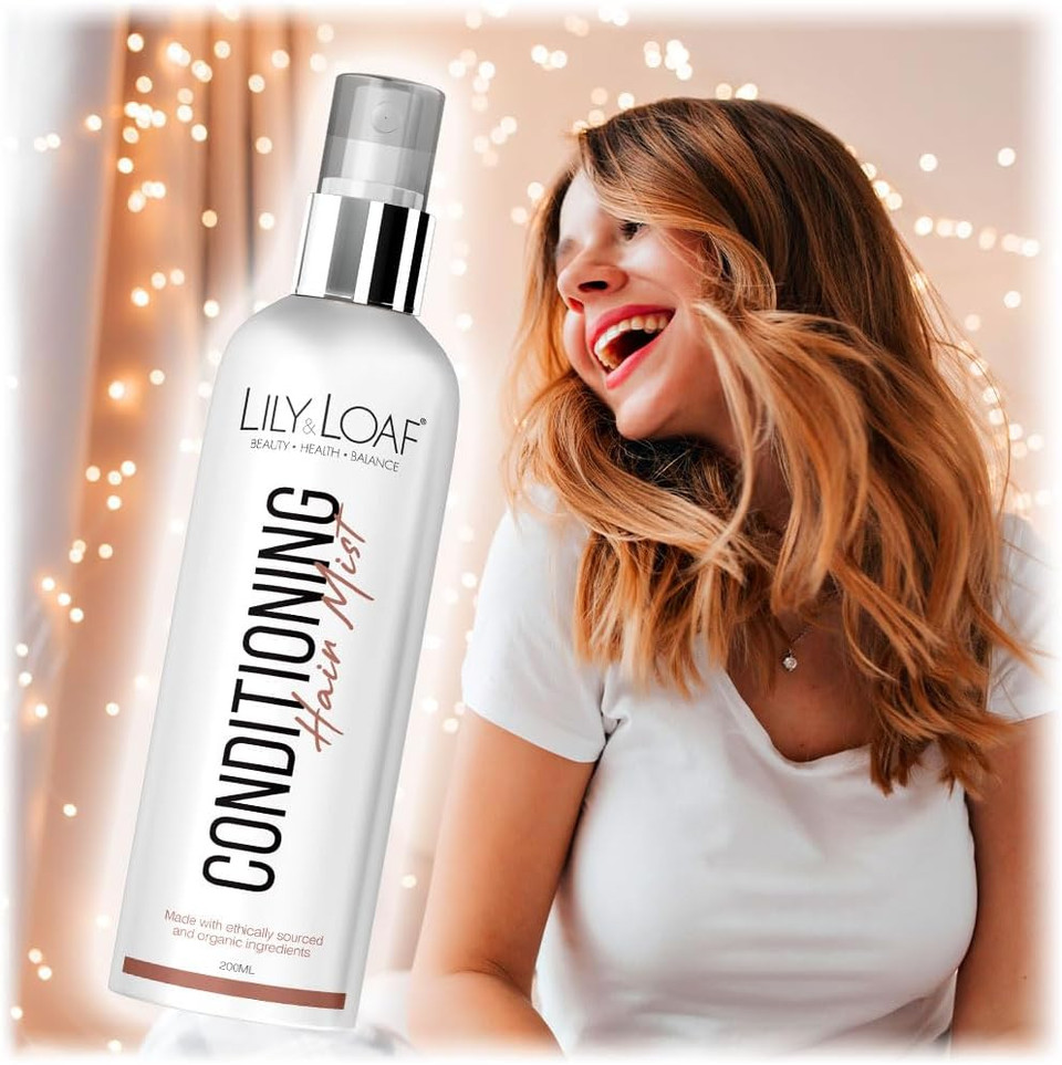 Lily & Loaf Conditioning Hair Mist  Leave-In Hydrating Spray for All Hair Types  Vegan, Lightweight & Nourishing  Smooths, Softens & Adds Shine  200ml
