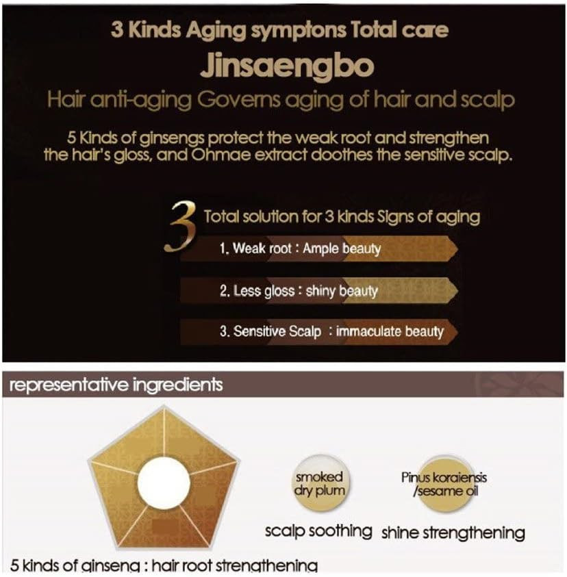 Ryoe Korean Jinsaengbo Total Anti Ageing Shampoo + Conditioner for Dry Scalp