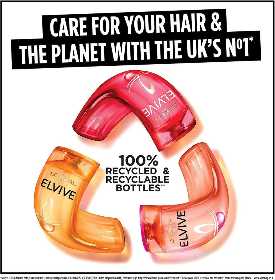 L'Oreal Elvive Extraordinary Oil Nourishing Shampoo & Conditioner Set for Dry to Very Dry Hair, 400ml bottle of each, Irresistible Shine & Fluidity