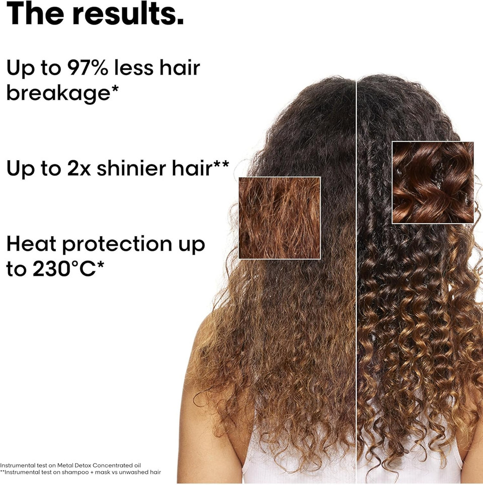 LOréal Professionnel Metal Detox Shampoo, Hair Mask & Hair Oil Discovery Kit, Prevent Damage and Colour Fade from Hard Water, Clarifying shampoo, Hair Treatment, Shine, 100ml, 75ml & 30ml