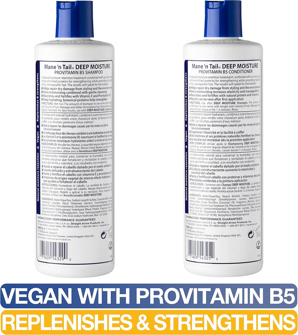 Mane 'n Tail Deep Moisture Retention Treatment Shampoo & Conditioner Twin Pack, Hydrates and Lengthens, Provitamin B5, 355 ml (Pack of 1)