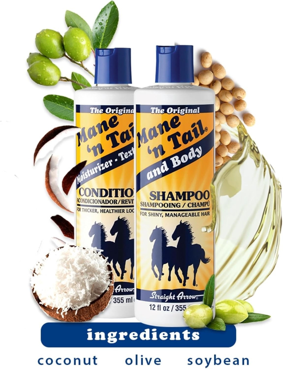 Mane 'n Tail Original Formula Shampoo and Conditioner Twin Pack, For Healthier Looking Hair, 355 ml (Pack of 1)