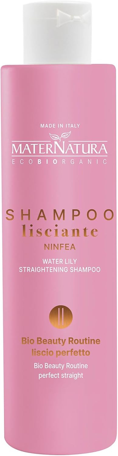 Maternatura, Smoothing Shampoo for Straight Hair with Water Lily, Anti-Frizz Effect and Long-Lasting Straight Hair, Organic Beauty Routine for Perfect Smoothness, Made in Italy - 250 ml