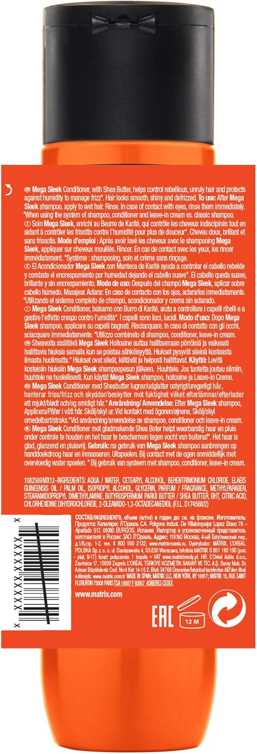 Matrix | Mega Sleek | Smoothing Conditioner with Shea Butter to Protect against Humidity, for Coarse hair, Total Results