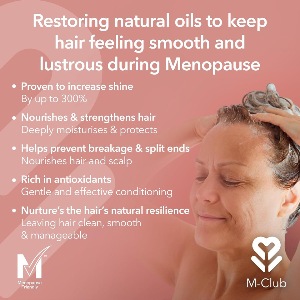 M-Club Menopause Shampoo & Conditioner Duo Pack - For Women Strengthens & Hydrates Menopause Hair  Made From Upcycled Coffee Oil Shampoo Conditioner for Menopausal Hair - Vegan Eco Formula  2x 250ml