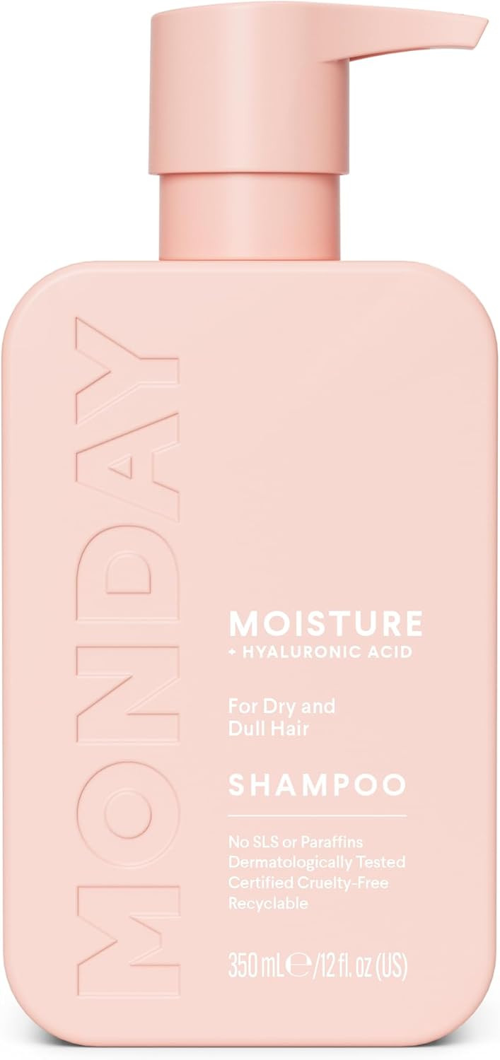 MONDAY Haircare 4 x 350 ml MOISTURE Shampoo with Hyaluronic Acid & Shea Butter for Dry & Dull Hair