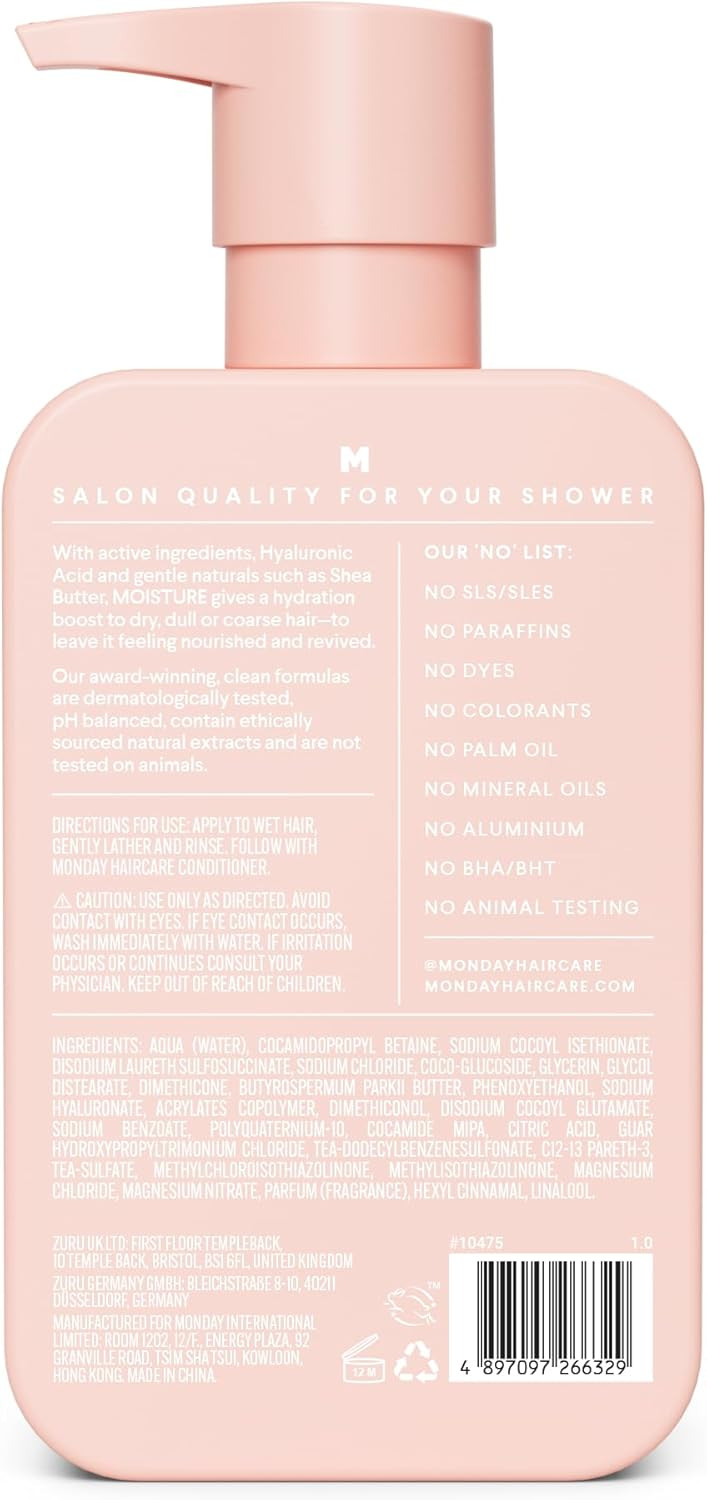 MONDAY 4 x 350 ml Haircare MOISTURE Conditioner with Hyaluronic Acid, Coconut Oil & Shea Butter for Dry & Dull Hair