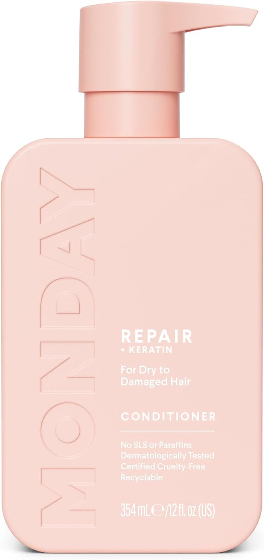 MONDAY Haircare 4 x 354 ml REPAIR Shampoo with Keratin, Argan Oil & Cocoa Butter for Dry to Damaged Hair