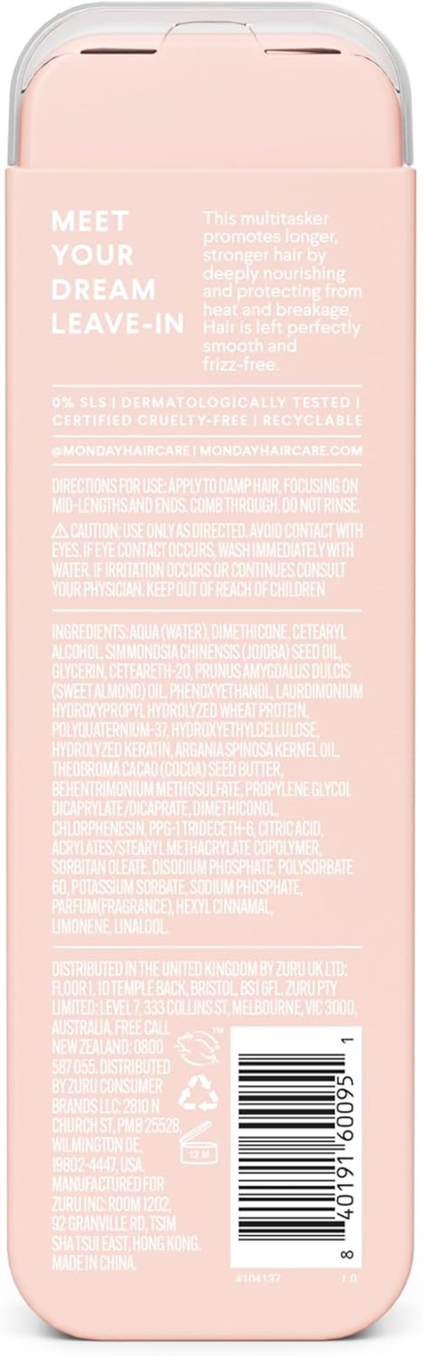 MONDAY Haircare 6 x 150 ml REPAIR Leave-In Conditioner with Keratin, Jojoba Oil, Wheat Protein and Cocoa Butter for Dry & Damaged Hair